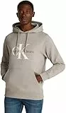 Calvin Klein Herren Hoodie Seasonal Monologo Regular aus Baumwolle, Grau (Rock Ridge), 4XL