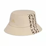 adidas Unisex Leo Graphic Bucket Hat, Crystal Linen/Khaki Six/Dark Brown/Gold met., M-L