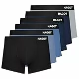 HAGOT 6PCS Boxershorts Herren, Men's Boxer Shorts, Unterhosen Herren, Männer Unterwäsche, Boxer Modale, Unterhosen Men Retroshorts, mit elastischem Bund, für Männer für den Alltag, L