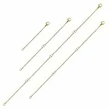 TIESOME Halskette kettenverlängerung, 4 Stück ketten verlänger Edelstahl Verlängerung Armband Extender Kette Extender für Halsketten Länge: 2' 4' 6' 8' (stahl farbe) (Gold)