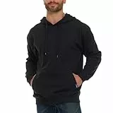Wrangler Großer und großer Kapuzenpullover für Herren, Fleece, schwerer Pullover, Sweatshirt, entspannte Passform, Herren-Arbeits-Hoodies, Schwarz, 5X