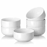 DOWAN Müslischale 6er Set, Ø 13,5 cm Suppenschüssel Keramik, 650 ml Dessertschalen, Snackschale, Eisschalen, Servierschalen für Obst, Reis, Salat, Ramen, Microwellen-, Spülmaschinenfest, Soft White