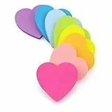 KEWUZY 656 Stück Haftnotizen, Klebezettel zum Beschriften, 6 Farbe Notizzettel Bunt Selbstklebende Klebezettel Liebe Form, To-Do-Listen und Erinnerungen Wiederaufklebbar, für Schule, Zuhause, Büro