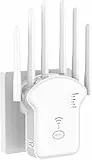 Aenxwa WLAN Repeater WLAN Verstärker 1200Mbit/s Dualband 2,4GHz+5GHz WiFi Booster mit Repeater/Router/Access Point Modus,4 Antenne,Einfache Einrichtung,WiFi Range Extender Mit LAN/WAN PortA2