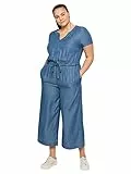 Sheego Damen Große Größen Overall aus Lyocell, in Denim-Optik Citywear sportlich Rundhals-Ausschnitt -