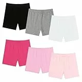 Jeayita Radlerhose Kinder Mädchen Kurze Hose Mädchen Kurze Hosen Shorts Turnhose Sportleggings Baumwolle Kurz 6 Paar