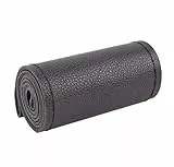 DIY Lenkradbezüge aus weichem Faserleder auf dem Lenkrad des Autos mit Nadel und Faden Innenzubehör schwarz