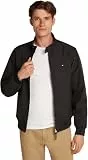 Tommy Hilfiger Herren Windbreaker Jacke Harrington Wasserabweisend, Schwarz (Black), L