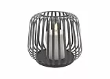 Candela Lights LED Solar Laterne für Aussen & Innen Metall | Dämmerungsautomatik | Timer | LED Kerze wetterfest & Akku | Outdoor Gartenlaterne (Grey, 17x20cm)
