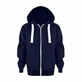 Kinder Jungen Hoodie Jacke mit Reißverschluss Einfarbig Sportlich Kapuzenpullover Langarm Locker Sweatjacke mit Kordelzug&Taschen Mädchen Rippensaum Kapuzenjacke Sweatshirt 3-12 Jahre Autumn Winter