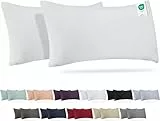 Barbons Kissenbezug 40 x 80 Weiß –165 g/m² Oeko-TEX Zertifiziert Kopfkissenbezug 100% Jersey Baumwolle weiche Kissenbezüge Kissenhülle mit Reißverschluss (40x80-Weiss