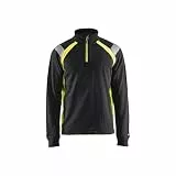 Blaklader 34321158 SWEATSHIRT MIT HALBEM REIßVERSCHLUSS, Schwarz/Gelb, grootte L