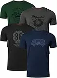 FULL TIME SPORTS Herren Baumwolle T-Shirt 4er Set Pack PRINT-001-PACK-8-XL