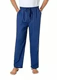 Jveyvth Herren 100% Baumwolle Pyjamahose, Gewebte kariert Schlafhose Loungewear Pyjama Hose mit Taschen