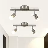 muyuua LED Deckenstrahler 2 Flammig Deckenleuchte: 6W 2er GU10 Modern 350° Schwenkbar Deckenlampe Spot 3000K Warmweiß Strahler 2er Spotlight Decke Innen Deckenstrahl für Küche Wohnzimmer Schlafzimmer