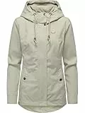 Ragwear Damen ultraleichte atmungsaktive und wasserdichte Übergangsjacke kurze Funktionsjacke mit verstellbarer Kapuze Alvena Summer YOUMODO Dusty Olive Gr. 6XL