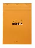 Rhodia 18000C - Notizblock (geheftet, mikroperforiert, blanko, DIN A4, 80 g, 21 x 29,7 cm, 80 Blatt) 1 Stück orange