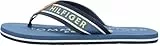 Tommy Hilfiger Herren Flip Flops Sporty Beach mit Gurtband-Riemen, Blau (Aegean Sea), 45