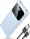 Power Bank, 22,5W PD3.0 & QC4.0 Schnellladung Powerbank, 10000 mAh mit USB-C Eingang & Ausgang Externer Akku, Tragbares Ladegerät LED-Anzeige, iPhone 16 15 14 13 Pro/Max，Elegantes Nachtblau