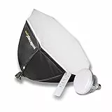 Walimex pro Softbox Octagon Ø65cm 60W Bi Color LED I inkl. Diffusor & Fernbedienung I Farbtemperatur von 3.000 – 6.000 K I Für Profi-Fotos & Videos I Neigbar, hohe Farbgenauigkeit