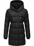 Ragwear Damen Mantel Lange warme Winterjacke mit Kapuze Niara YOUMODO Black Gr. M
