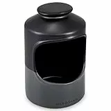 Cole & Mason schwarzes rundes Keramik Salzfass Behälter für 250 gr. Salzkörner
