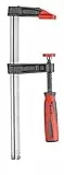kwb Profi Schraub-Zwinge mit 2-Komponentengriff 50x200, Spann-Weite 200 mm, Spanntiefe 50 mm, Spannbacken aus Temperguss-Stahl, Schraubzwenge mit Hohlprofilschiene