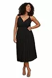 TRENDYOL Damen Midi Standard Regular Plus Size Dress Kleid, Schwarz, XL Große Größen EU