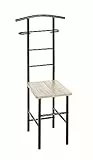 HAKU Möbel Herrendiener Eiche San Remo, schwarz, MDF, Metall - Maße: B 46 cm x H 109 cm x T 46 cm, Style: Modern