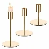 Kerzenständer Gold 3er Set Gold Kerzenhalter, Metall KegelKerzenleuchter Vintage Golds Kerzenhalter für Home Dinner Hochzeit Party Tabletop Dekor Housewarming Geschenk