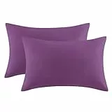 Aisbo King-Size-Kissenbezüge, 2er-Set, violett, King-Size-Kissenbezüge, 2er-Pack mit Hotelverschluss, weiche gebürstete Mikrofaser, Bettkissenbezug, 50,8 x 101,6 cm
