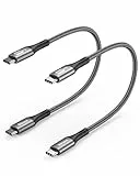 Silkland USB C auf USB C Kabel 0.5M 2Stück 3A/20V 60W, PD 3.0 & QC 4.0+, 50CM Ladekabel für iPhone 15/Pro/Pro Max/Plus, Samsung S24/S24 Ultra/S23/S22/S21, iPad Pro/Air 5/Mini 6, MacBook Air/Pro, Pixel