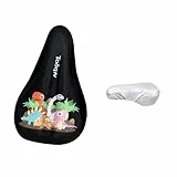 pistro Kinderfahrrad Sitzkissen mit wasserdichtem Regenschutz - Weiche Silikonpolsterung für Laufräder und Kinderfahrräder - M Schwarz