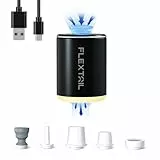 FLEXTAILGEAR Tiny Pump 2X, Elektrische Pumpe Mit Wiederaufladbarem 1600-mAh-Akku, Tragbare Kompakte Minipumpe Mit Licht, Aufblasen/Entleeren, Luftkissen, Schwimmring, Vakuumbeutel