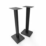 Kanto ST28 28' Universal Floor Speaker Stands for Bookshelf Speakers up to 13.6 kg | Pair | Black Steel w/Black MDF Base