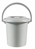 Curver 02860-099-00 Eimer mit Deckel 10 L, Plastik, hellgrau, 31 x 31 x 32 cm