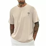 KOG T-Shirts für Herren Sommer Tshirts Kurzarm Bekleidung Grafik T Shirts 2025 Baumwolle T Shirt Sweatshirt Mode Streetwear Jungen Business Tops Khaki 5XL