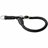HUNTER Dressurhalsung FREESTYLE, Farbe: schwarz, strapazierfähiges Tau mit Polyamid-Kern, weich & robust, wetterfest & pflegeleicht, ideal für Training & Alltag, Größe: M