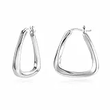 Creolen Ohrringe für Damen, Silber 925 Eckig Ohrringe Silber Gedrehte Ohrringe Große Dicke Silber Ohrringe Creolen Trendige Geometrische Creolen Ohrringe Klobige Ohrringe Schmuck Geschenke