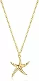 Jenosy 18K Vergoldete Seestern Ketten Gold Anhänger Ketten Handmake Goldschmuck Geschenke
