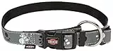 TRIXIE Silver Reflect Halsband Größe M–L: Halsumfang 35–55 cm/20 mm in schwarz/silbergrau - stark reflektierendes Halsband für mittelgroße bis große Hunde, gute Sichtbarbarkeit im Dunkeln, 12223