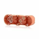 Unterputzdose 3fach Verbindungsdose tiefe Schalterdose Fräsloch Ø 68mm, Höhe 60mm, Orange IP30 650°C für die Geräte Montage, Ohne Schrauben