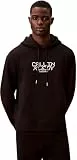 Calvin Klein Herren Hoodie Fleece Graphic mit Bauchtasche, Schwarz (Black), M