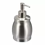 Relaxdays Seifenspender, 390 ml, Edelstahl, nachfüllbar, Seife, Duschgel, Badezimmer, Küche, Handseifenspender, Silber