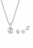 Elli Schmuckset Damen Elegant mit Kristallen aus 925 Sterling Silber