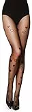 Merry Style Damen Strumpfhose mit Muster Herzen 20 DEN GI1101 (Schwarz-1101, L)