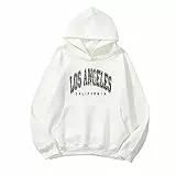 CNNBYYDS Hoodie Damen Los Angeles Kapuzenpullover Teenager Mädchen Vintage Pullover mit Kapuze California Sweatshirt Oversized Sweatshirt mit Kapuze Aesthetic Pullover Hoodie Pulli Y2k Streetwear