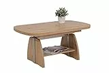 Hela Tische, Funktionscouchtisch Colin, Holzwerkstoff melaminbeschichtet, Dekor Eiche, Ablageboden, ausziehbar 107-156, höchenverstellbar mit Lift 53-69cm