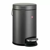 Wesco Kosmetik Abfallsammler in der Farbe graphit matt, hochwertiges Stahlblech, 3 Liter Volumen, Fußtritt, herausnehmbarer Kunststoffeinsatz