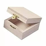 Rayher Holz-Schatulle 7,5x7,5x4 cm, Schmuckkästchen, 6153100
